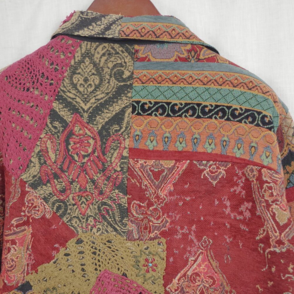 Vintage Chico's Patchwork Tapestry Jacket Size 3 - image 6
